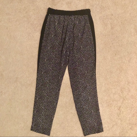 Rachel Roy Drawstring Jogger Black White Polka Dot - Picture 4 of 5
